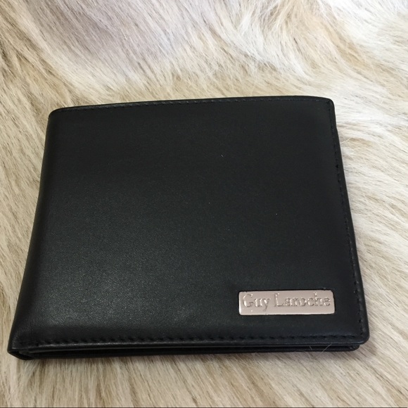✨NWOT✨Men's Black Leather Wallet By Guy Laroche - Picture 3 of 8